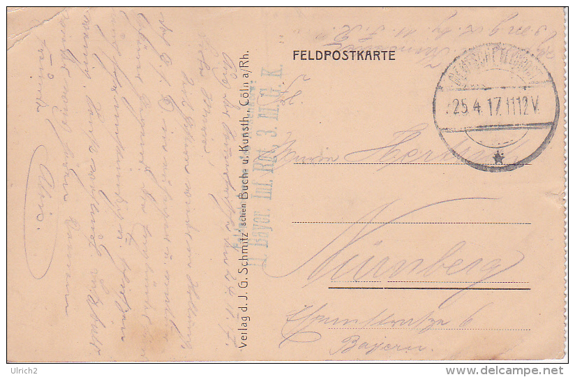 AK Seclin - Carnotstrasse - Feldpost - II. Bayer. Inf. Rgt., 3. M.G.K. - 1917 (17662) - Seclin