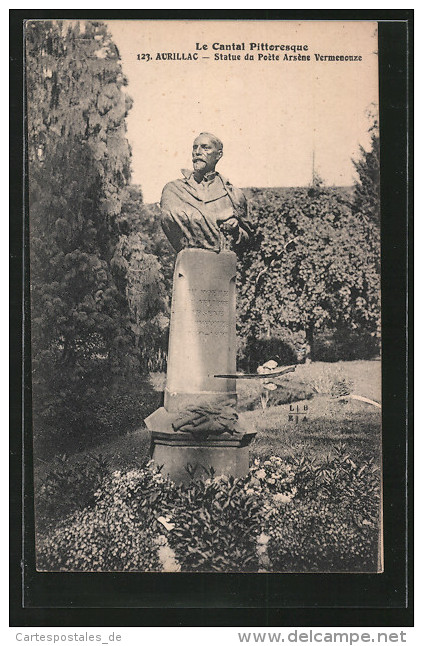 CPA Aurillac, Statue Du Poéte Arséne Vermenouze - Aurillac