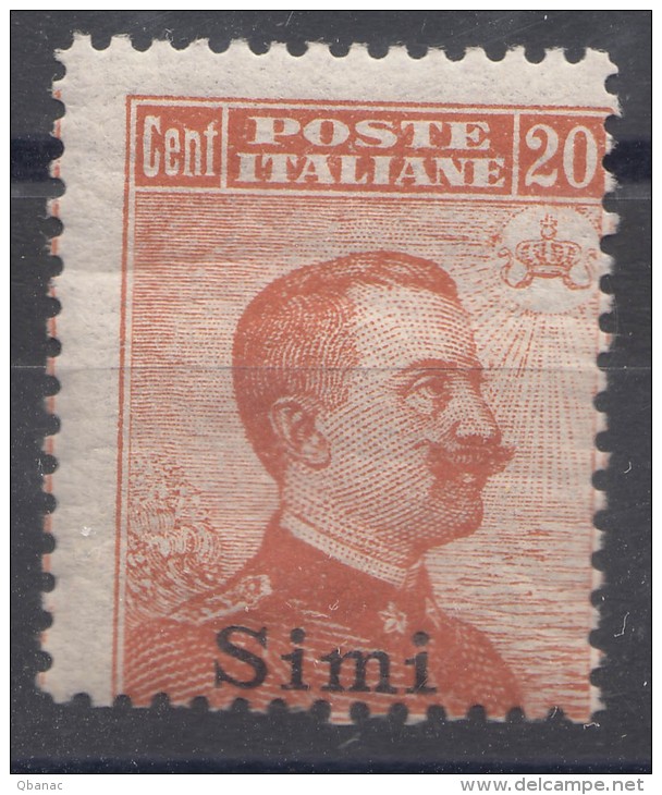 Italy Colonies Aegean Islands, Simi 1916/17 Without Watermark Sassone#9 Mi#11 XII Mint Never Hinged - Egeo (Simi)