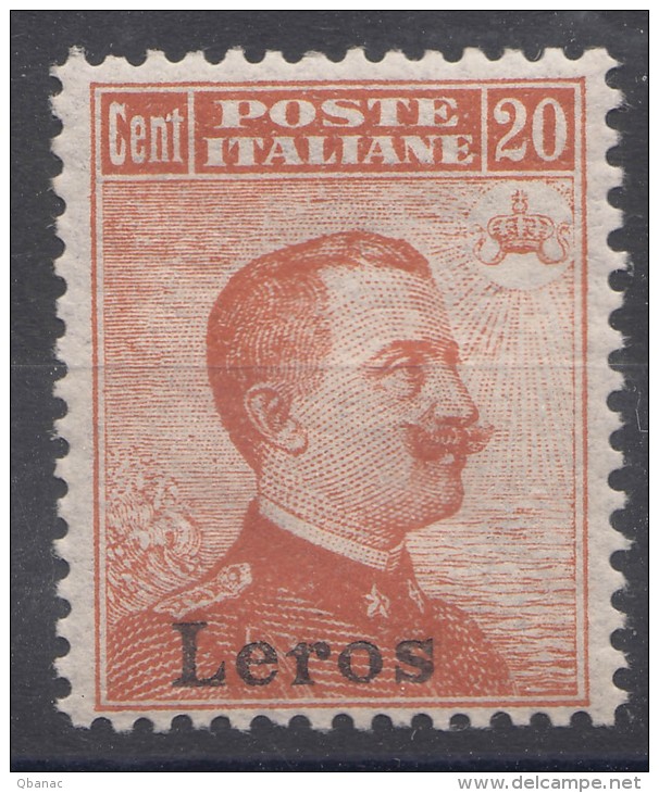 Italy Colonies Aegean Islands, Leros (Lero) 1916/17 Without Watermark Sassone#9 Mi#11 V Mint Never Hinged - Ägäis (Lero)