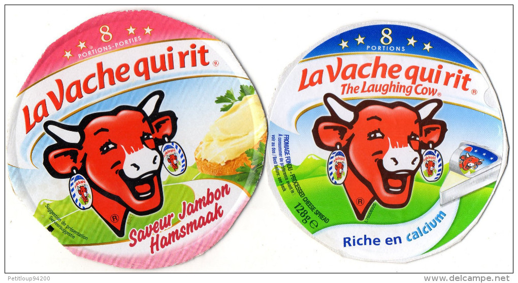 CARTONS ETIQUETTES FROMAGE   LA VACHE QUI RIT   8 Portions  (lot De 2) - Fromage