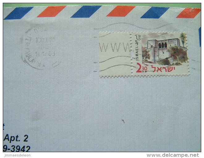 Israel 2003 Cover To USA - Shuni Historic Site - Lettres & Documents