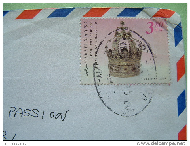 Israel 2008 Cover To Belgium - Crown Jewelry - Lettres & Documents