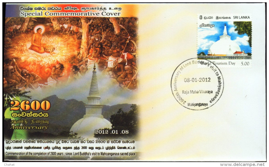 RELIGION-BUDDHISM-WORLD TOURISM DAY-SRI LANKA-2012-SPECIAL COVER-FC-47-11 - Buddhism