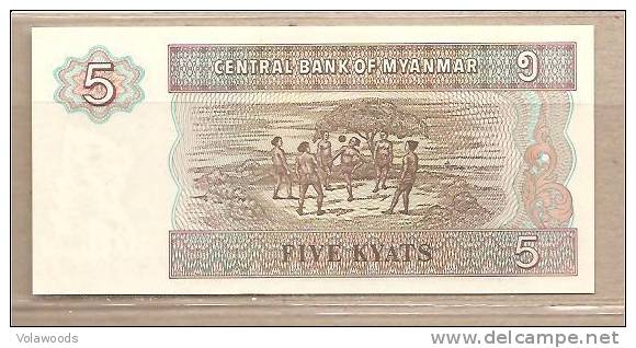 Myanmar - Banconota Non Circolata FdS UNC Da 5 Kyats P-70b.2.1 - 1997 #19 - Myanmar