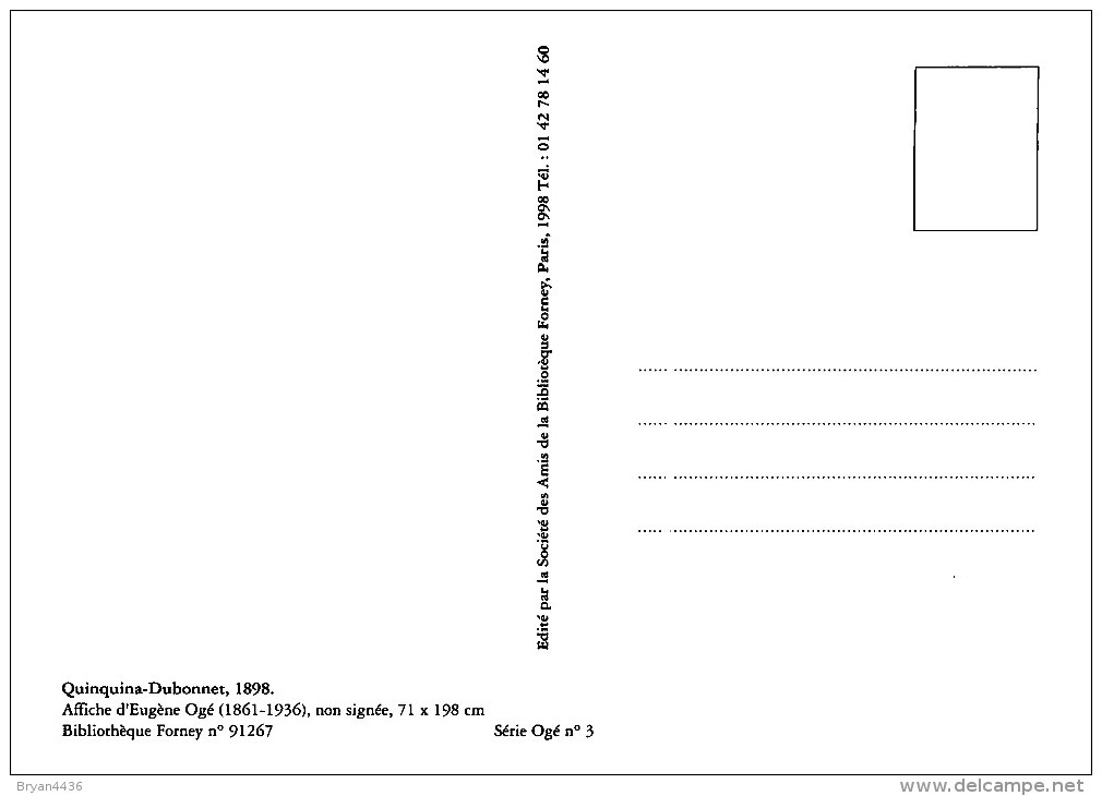 Illustrateur ; Ogé - Rare édit; FORNEY -  **PUB QUINQUINA DUBONNET** - CPSM . état TB - Cappiello