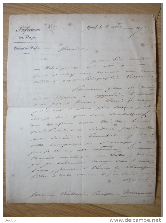 Nicolas ROUGIER De La BERGERIE (1784-1857) Prefet VOSGES (Epinal) , Lot Et Garonne - AUTOGRAPHE - Other & Unclassified