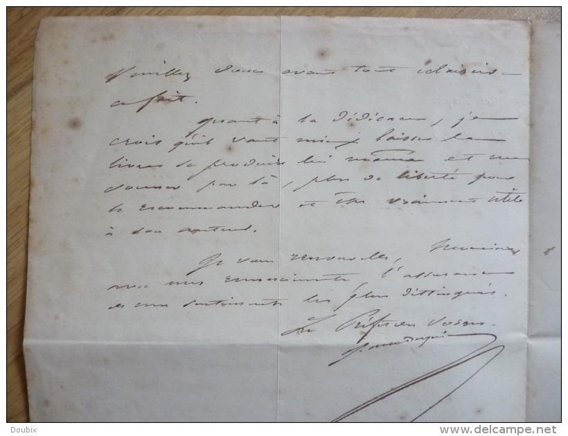 Nicolas ROUGIER de la BERGERIE (1784-1857) Prefet VOSGES (Epinal) , Lot et Garonne - AUTOGRAPHE