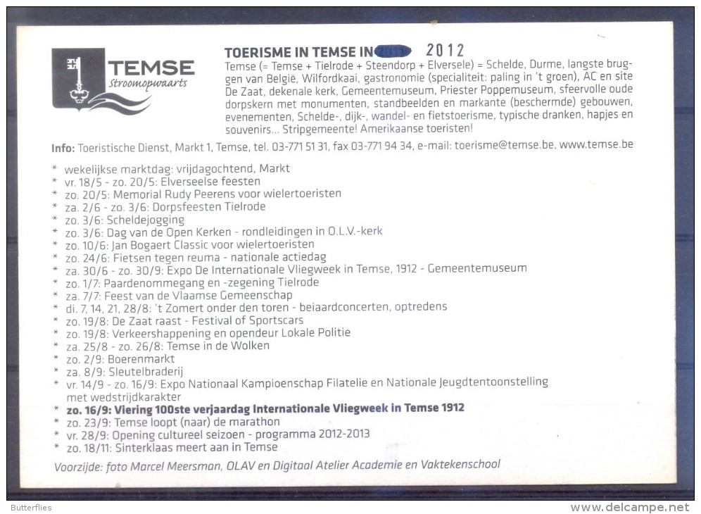 Belgie - 2012 - Temse - Toerisme - ** Belleman  100ste Verjaardag Internationale Vliegweek In Temse 1912 ** - Temse