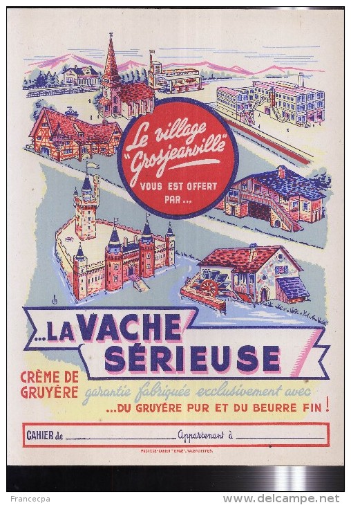 PC195 - PROTEGE CAHIER - LA VACHE SERIEUSE - Le Village De GROSJEANVILLE - Protège-cahiers