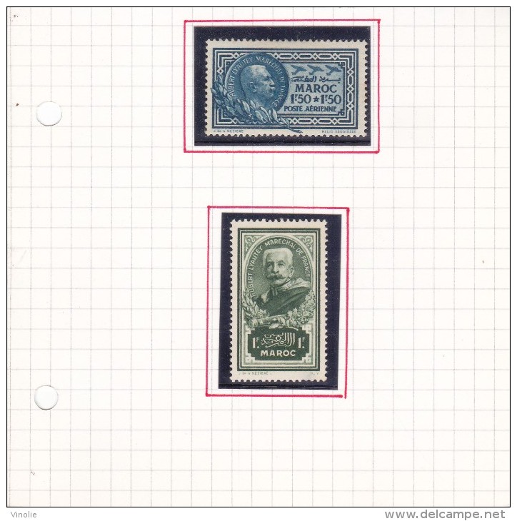 TIMBRES : VP 15 - 302  : MARECHAL LYAUTEY 2 TIMBRES - Morocco (1956-...)