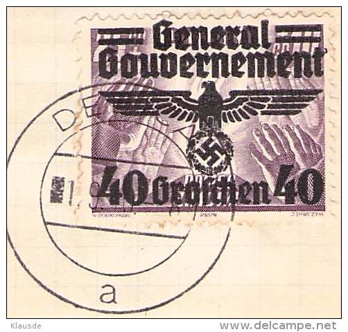 MiNr.31 Ortsstempel Debice Auf Briefstück  Deutsches Reich Generalgouvernement - Generalregierung