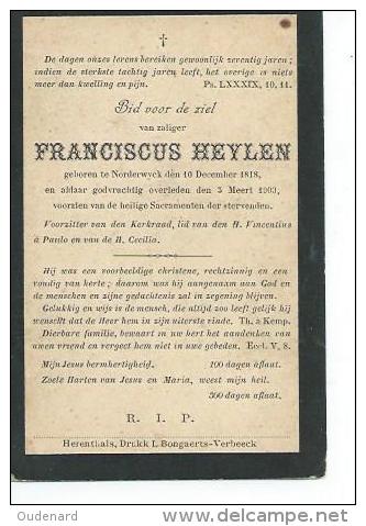 B.P.NORDERWYCK  HEYLEN FRANCISCUS 1818 -1900 - Religion & Esotérisme