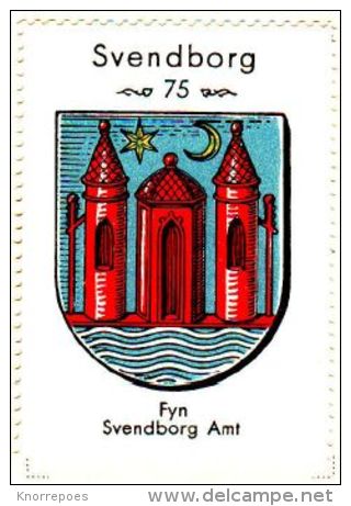 Werbemarke (Reklamemarke, Cinderella), Kaffe Hag Danmark : Svendborg Byvåben (Wappen, Arms, Blason) - Tea & Coffee Manufacturers