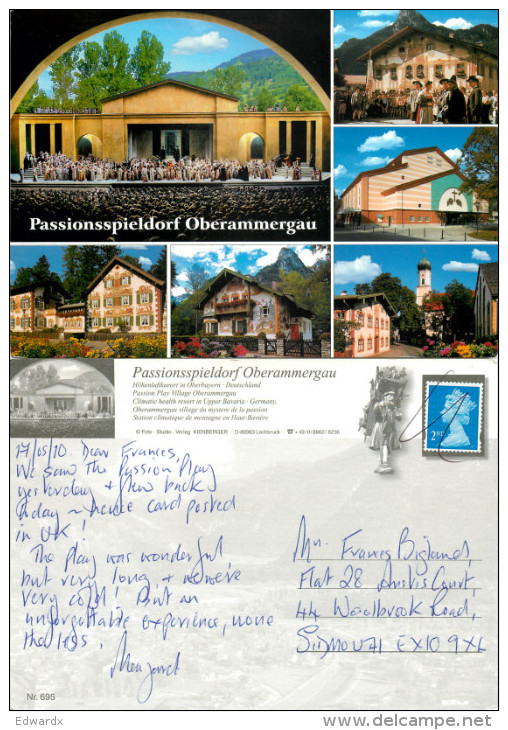 Passionsspiele, Oberammergau, Germany Postcard Posted 2010 Stamp - Oberammergau