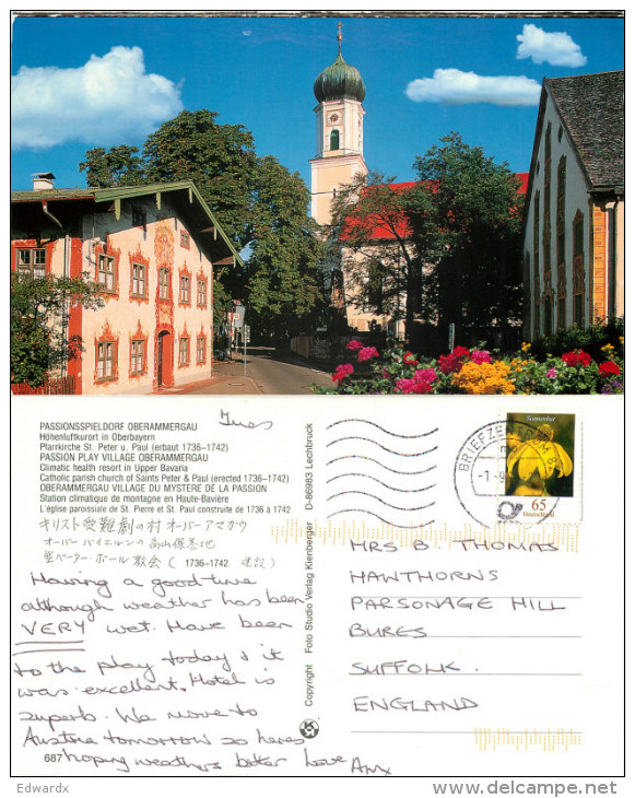 Oberammergau, Germany Postcard Posted 2010 Stamp - Oberammergau