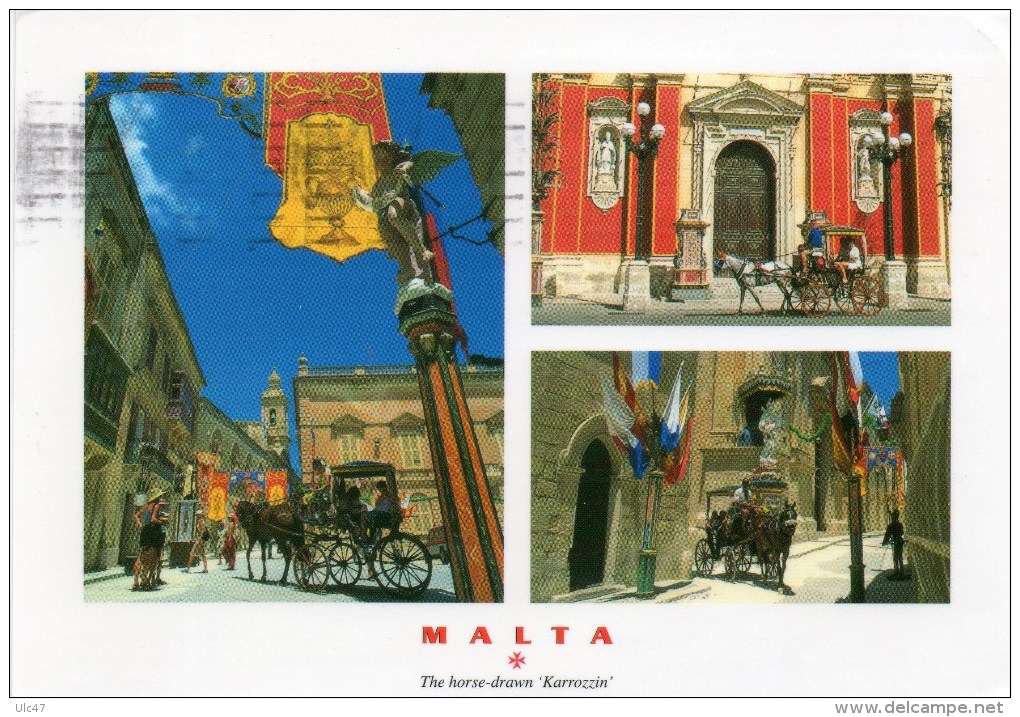 - MALTA. - The Horse-drawn "Karrozzin" - Photography: Jonathan M. Beacom  - Scan Verso - - Malta