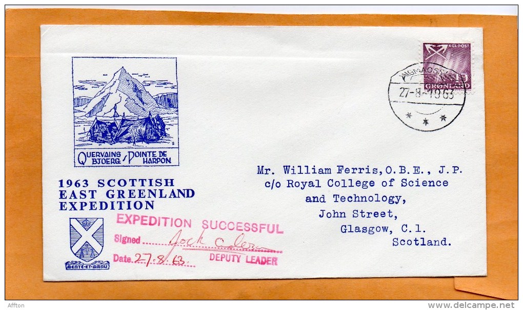 Scottish East Greenland Expedtion 1963 Cover Mailed - Lettres & Documents