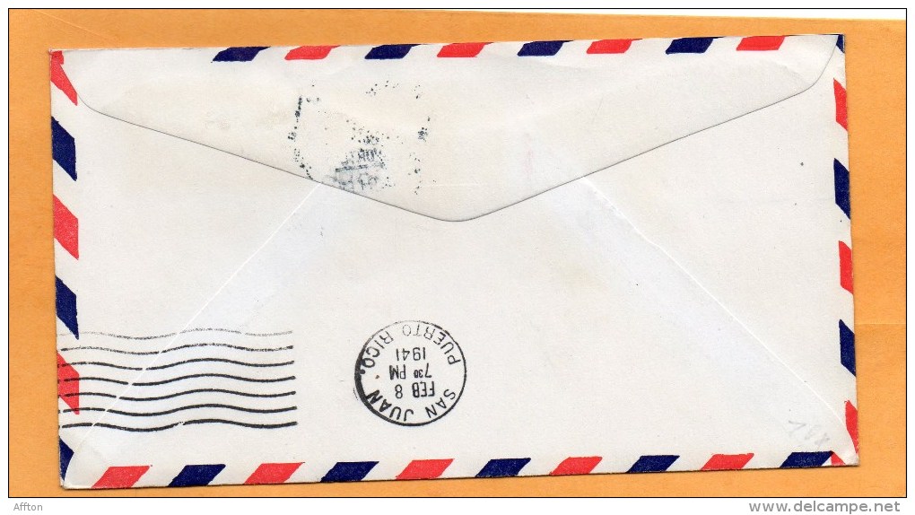 Lisbon To San Juan PR 1941 Portugal Air Mail Cover - Lettres & Documents