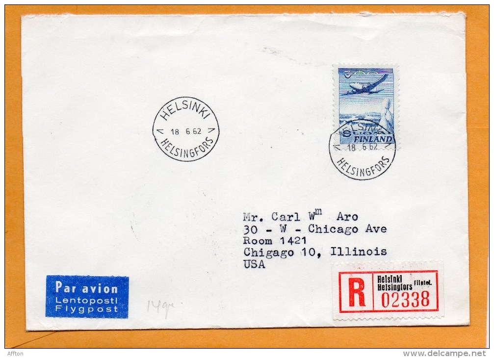 Finland 1962 Air Mail Cover Mailed Registered To USA - Covers & Documents