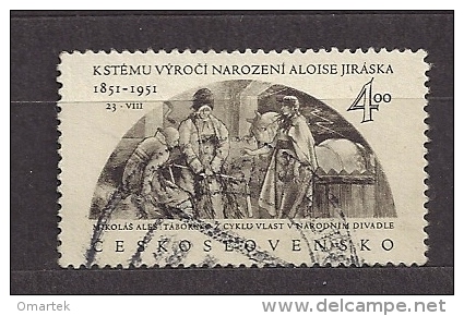 Tschechoslowakei  Czechoslovakia  1951 Gest. Mi 686 Sc 475 100th Anniversary Of The Birth Of Alois Jirasek C.2 - Gebraucht