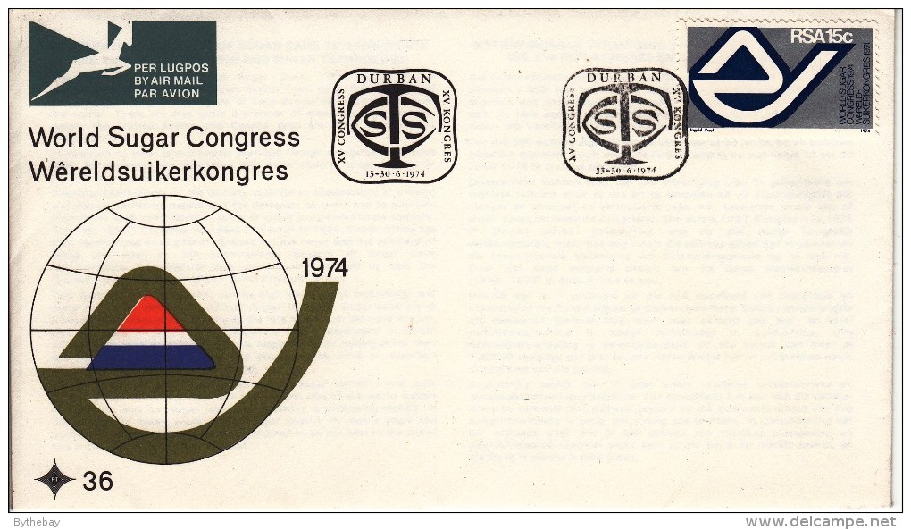 South Africa FDC Scott #404 15c World Sugar Congress - FDC