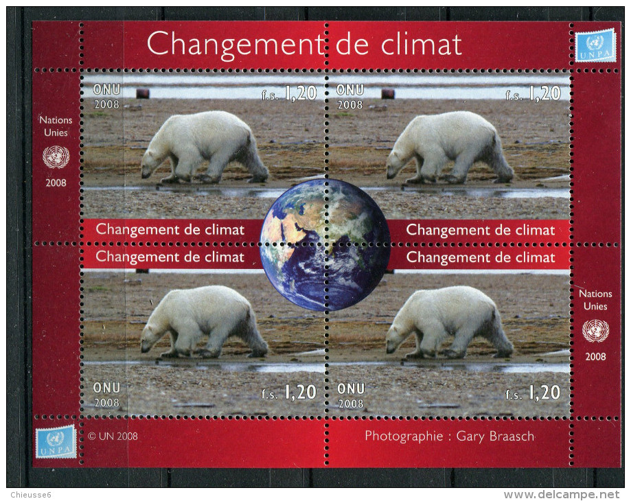 (cl 6 - P.31)  Nations Unies - Genève** N° 616 à 619 (ref. Michel Au Dos) - Changement De Climat. Ours Polaire  - - Nuevos