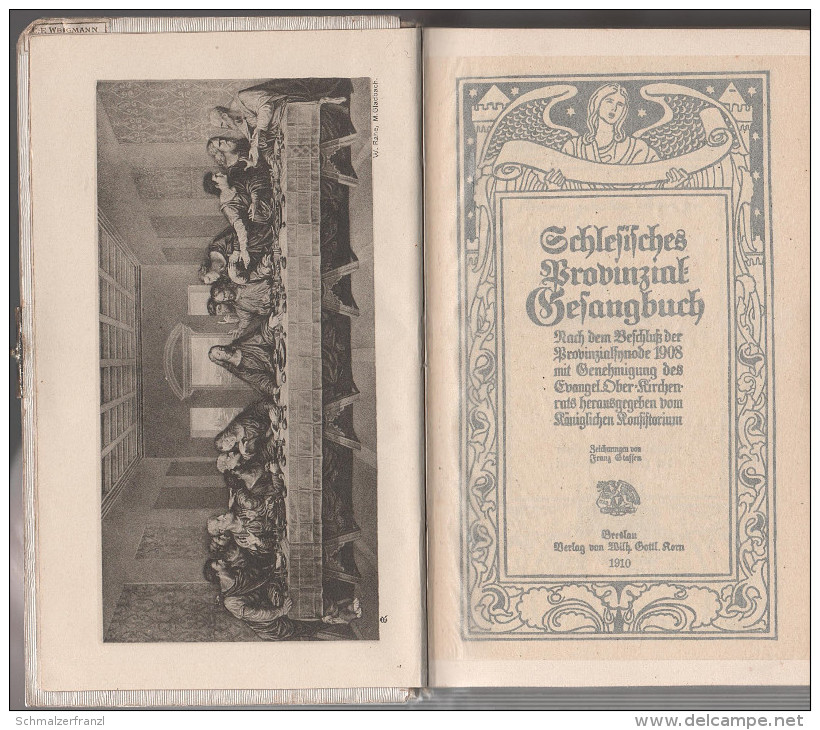 Buch Schlesisches Gesangbuch Schlesien Breslau Wroclaw Schweidnitz Swidnica Book Silesia Religion Georg Anna Lerch 1910 - Christianisme