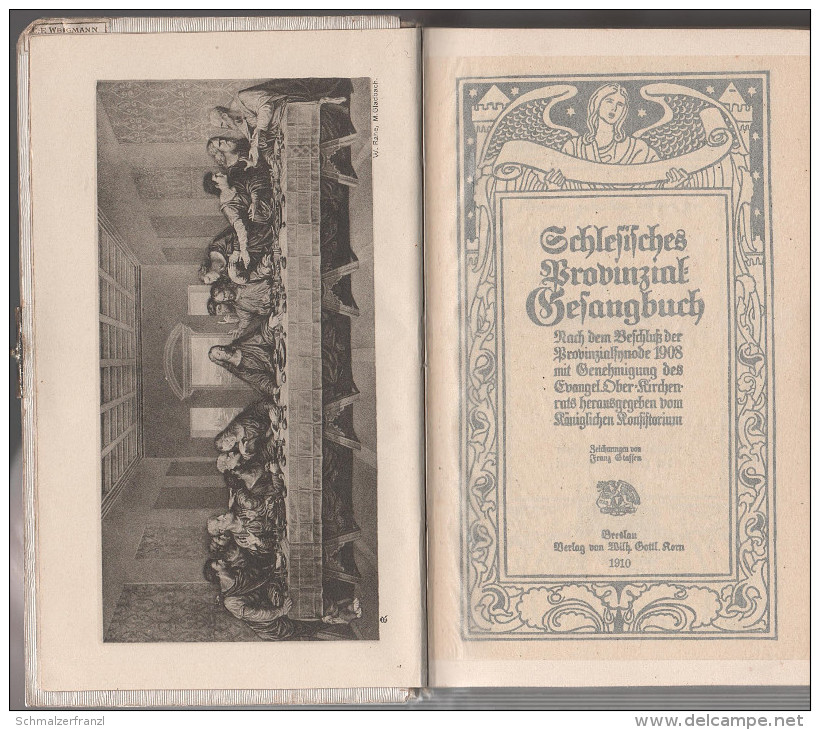Buch Schlesisches Gesangbuch Schlesien Breslau Wroclaw Schweidnitz Swidnica Book Silesia Religion Georg Anna Lerch 1910