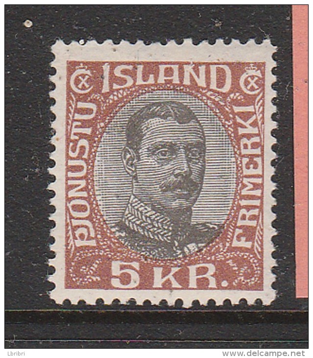 ISLANDE N° 97 8K  BRUN ET BLEU CHRISTIAN X NEUF AVEC CHARNIÈRE LÉGÈRE - Unused Stamps