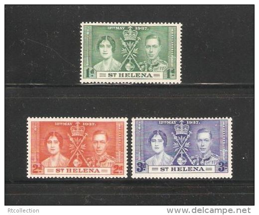 St Helena 1937 Commonwealth GB Coronation Queen Royals Royalty People Stamps MNH Sc 115-117 - Other & Unclassified