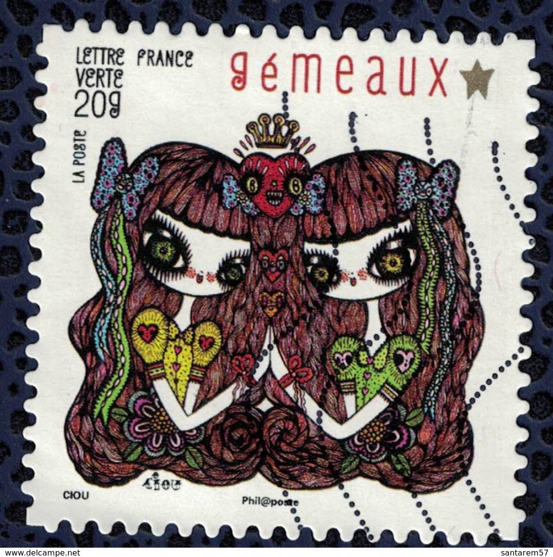 FRANCE 2014 Oblitéré Used Stamp Féerie Astrologique Signe Gémeaux Y&T 943 - Oblitérés