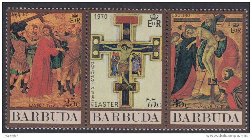 Barbuda 1970 Easter: Paintings From The National Gallery London. Mi 51-53 MNH - Barbuda (...-1981)