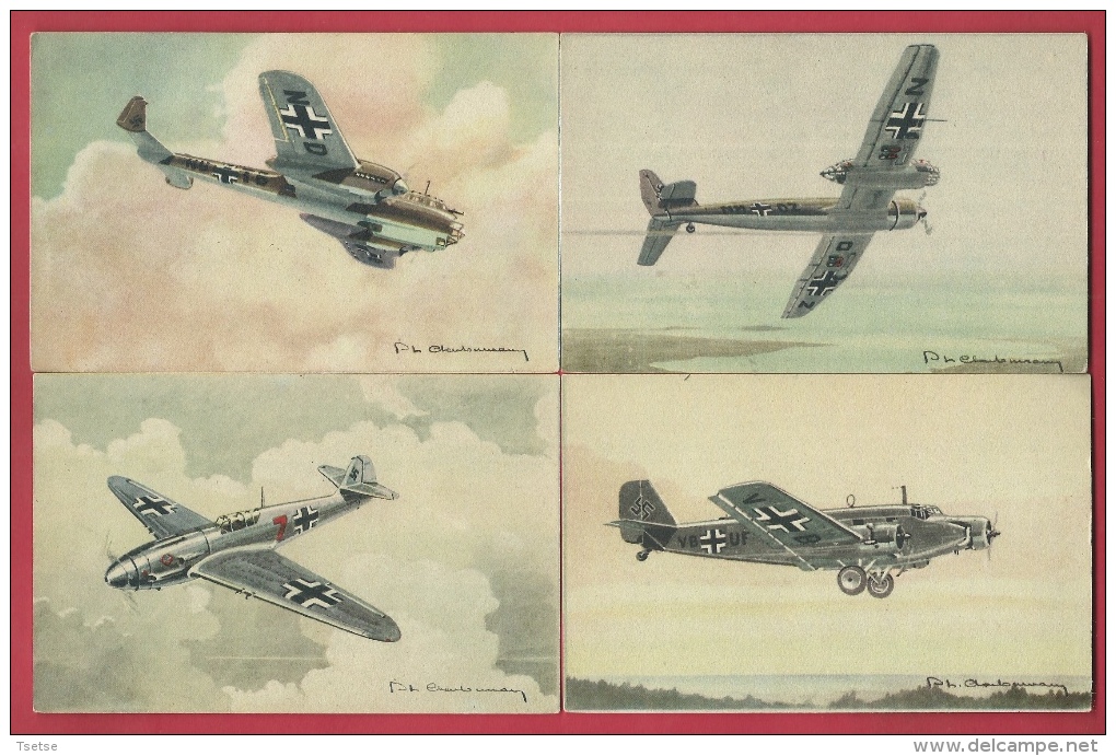 Avions Allemands De La 2me Guerre Mondiale - 4 Cartes Postales ( Voir Verso ) - 1939-1945: 2ème Guerre