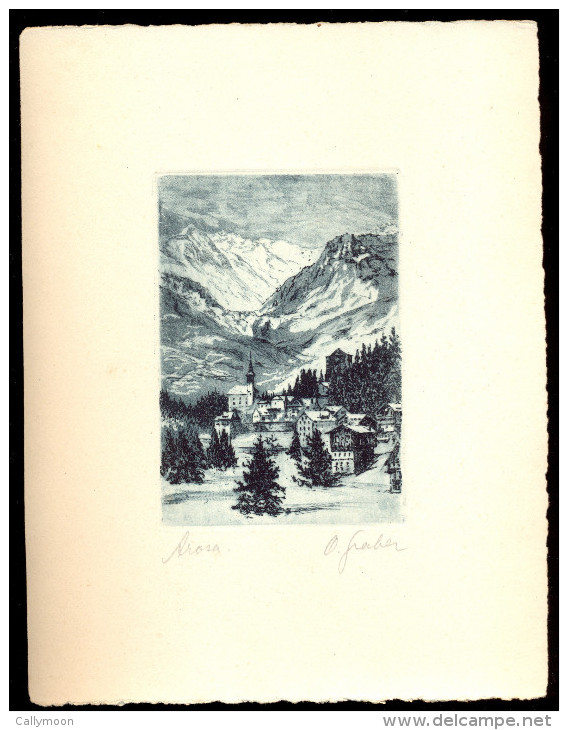 SUISSE - Arosa - Belle Litho, Signée. - Litografia