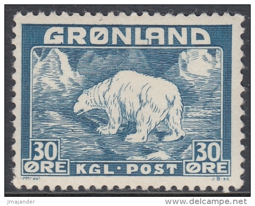 Greenland 1938 Definitive Polar Bear. Mi 6 MVLH - Nuevos