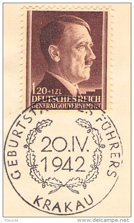 MiNr.91 ESST Krakau Auf Briefstück  Deutsches Reich Generalgouvernement - Generalregierung