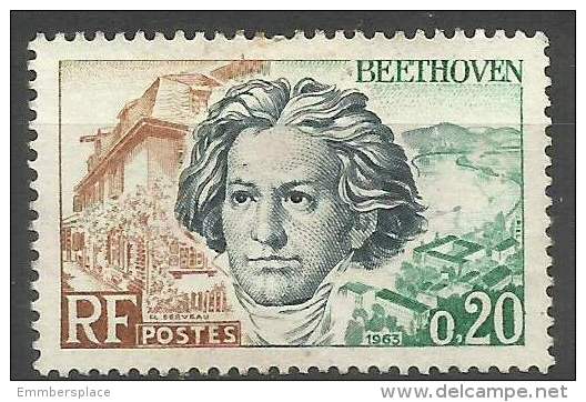 France - 1963 Beethoven (Celebrities) 20c MH *    Sc 1059 - Unused Stamps