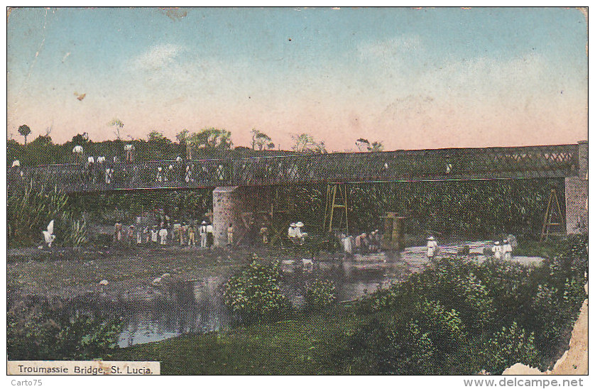 Amérique - Antilles - West Indies - Sainte Lucie Santa Lucia - Troumassie Bridge - 1915 - Sainte-Lucie