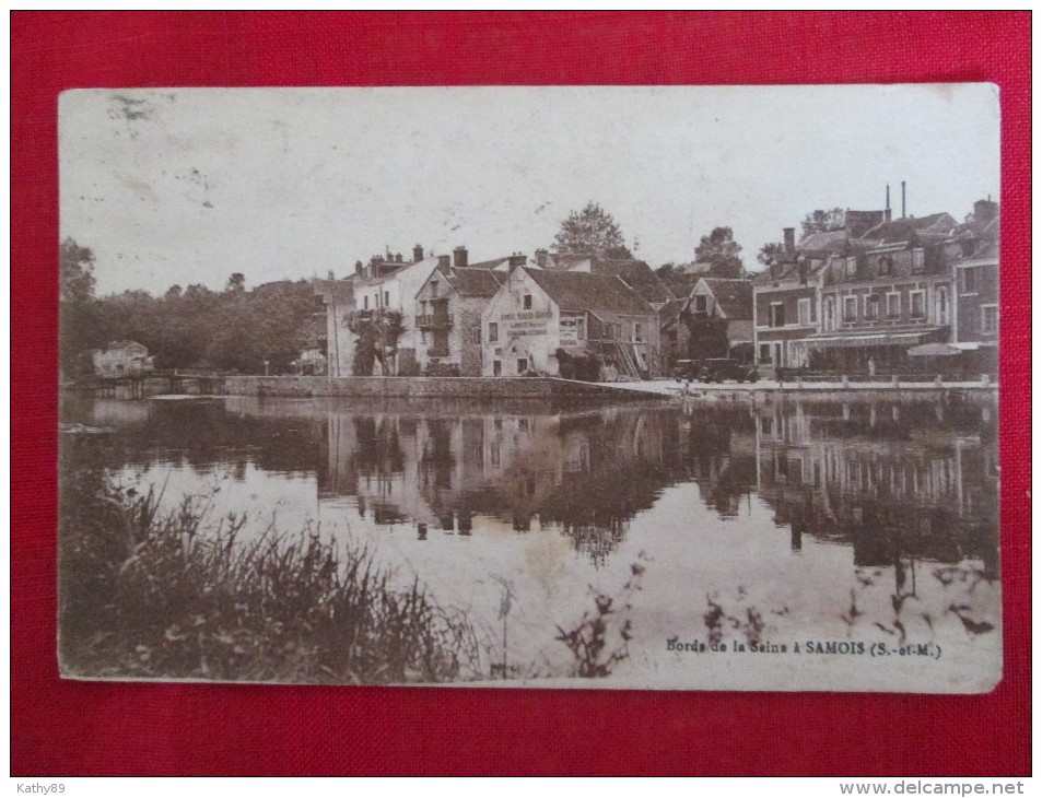 SAMOIS (seine Et Marne) Bord De Seine Restaurant Bas Samois Et Garage Timbrée 1931 - Hotels & Restaurants