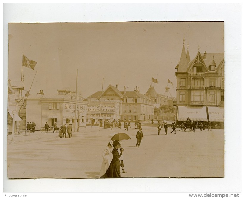 France Dunkerque Malo Les Bains à La Belle Epoque Animation Ancienne Photo 1892 - Old (before 1900)