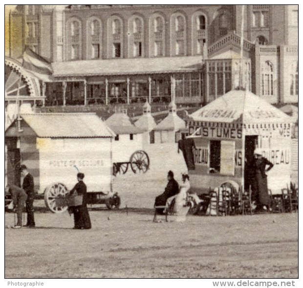 France Dunkerque Malo Les Bains à La Belle Epoque Cabines De Plage Vacanciers Ancienne Photo 1892 - Old (before 1900)