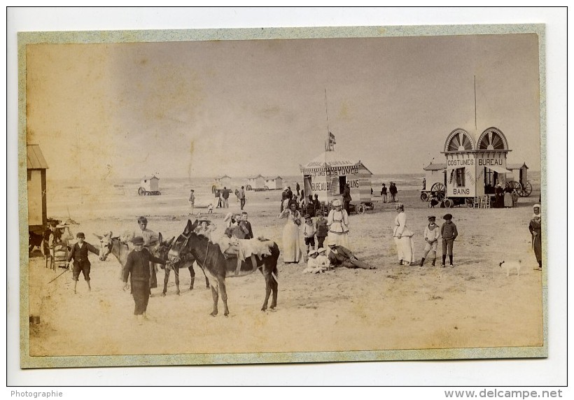 France Dunkerque Malo Les Bains à La Belle Epoque Familles Et Anes Ancienne Photo 1892 - Old (before 1900)