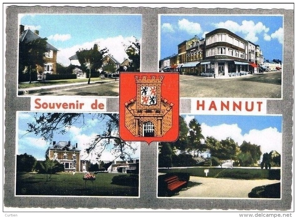 HANNUT . Belgique . Liege . Un Souvenir . 4 Photo Et Blason . - Hannuit