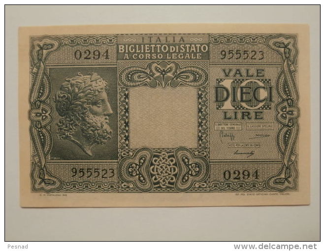 10 Lire Biglietto Di Stato "volto Di Giove" D.M. 23-11-1944 Conservazione Come Da Foto - Italia – 10 Lire