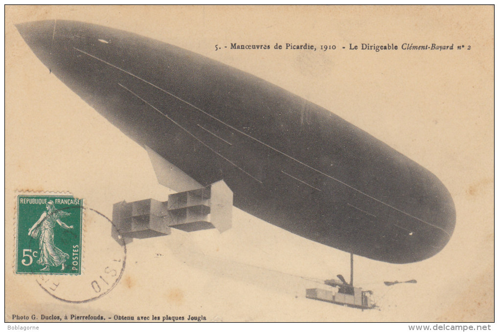 Manoeuvres De Picardie, 1910 - Le Dirigeable Clément-boyard - Airships