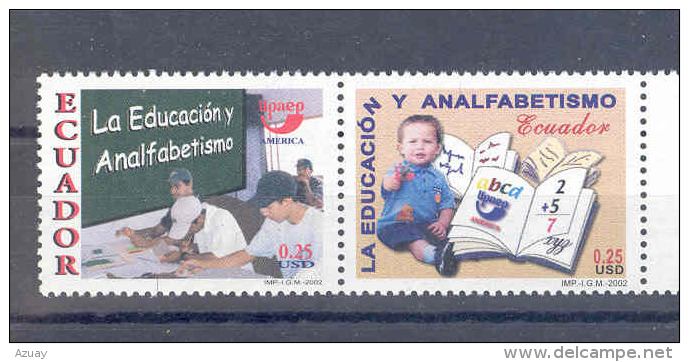 EC - 2002 - 2699-2700 - PAAR - PAIR -ECUADOR - ANALFABETISMO - ** - MNH - POSTFRISCH - Equateur