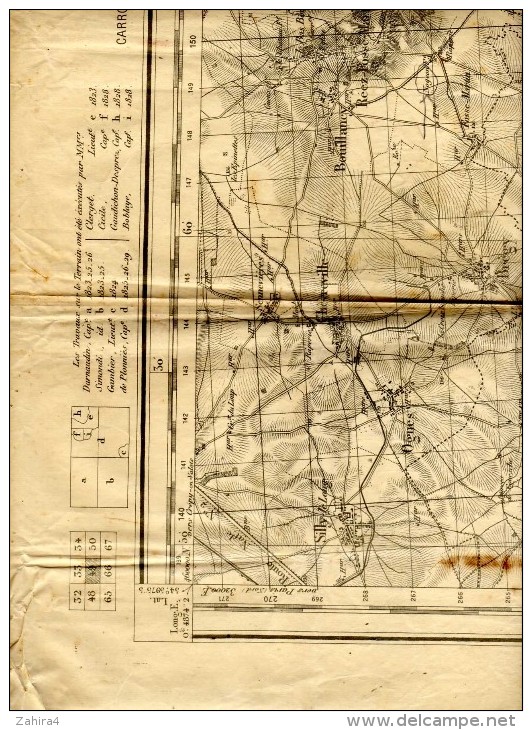 Type 1889 Révisé En 1932 - 49 - Carroyage Kilom. - Projection Lambert - Zone Nord De Guerre - Meaux (Soissons) - Cartes Topographiques