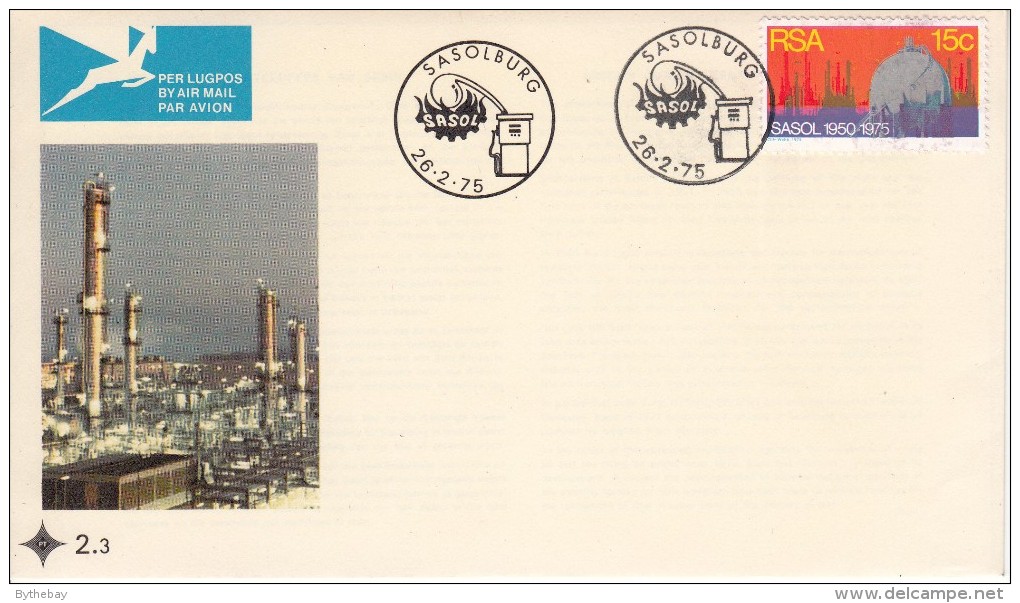 South Africa FDC Scott #439 15c 25th Anniversary South Africa Coal, Oil, And Gas Corp. Ltd - FDC