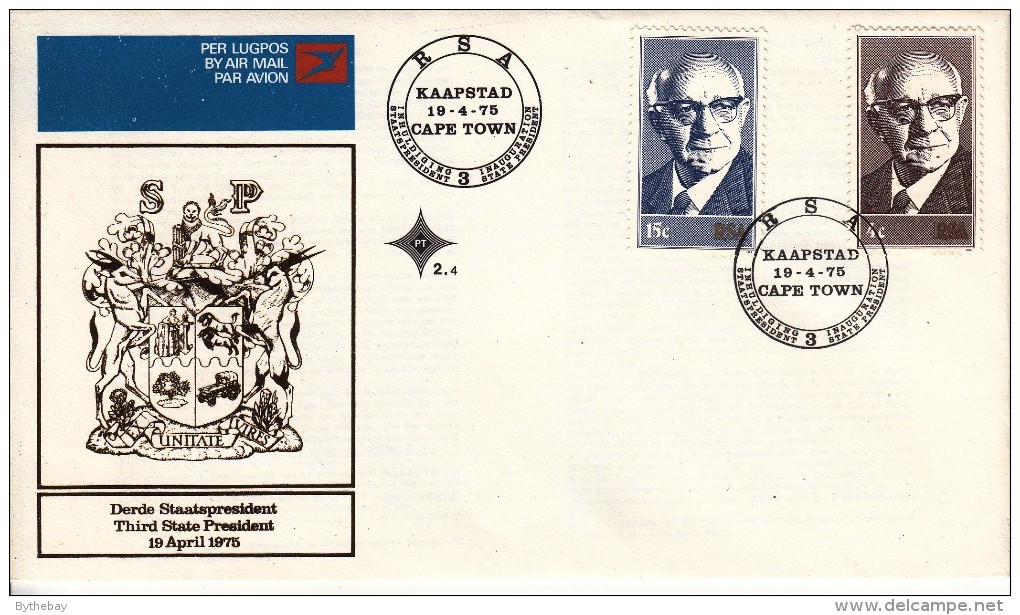 South Africa FDC Scott #440-#441 Set Of 2 President Nicolaes Diederichs - FDC